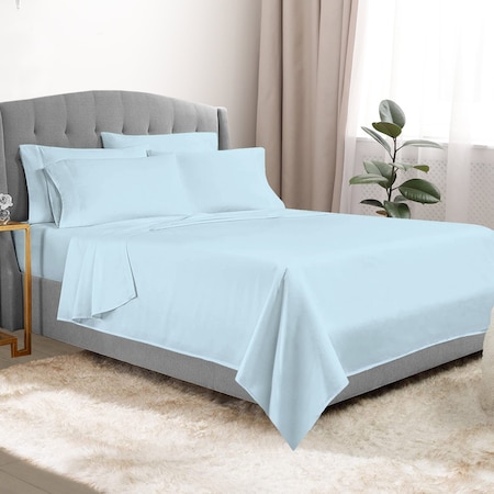 Luxury Dreams 6-Piece 1600 TC Series Ultra Soft Deep Pocket Premium Microfiber Bed Sheet Set LD-1600S-6PC-SKY-K